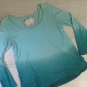 Anthropologie teal ombré top